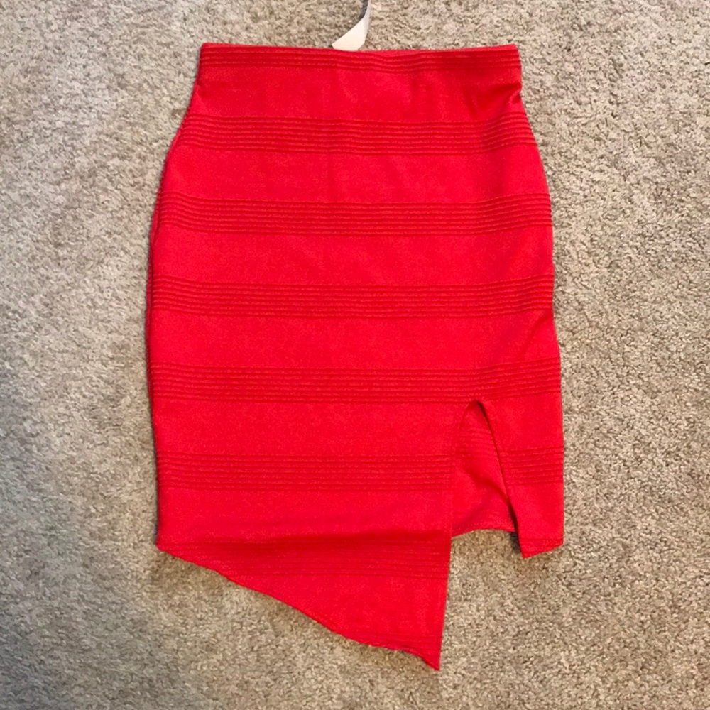 Red mini skirt